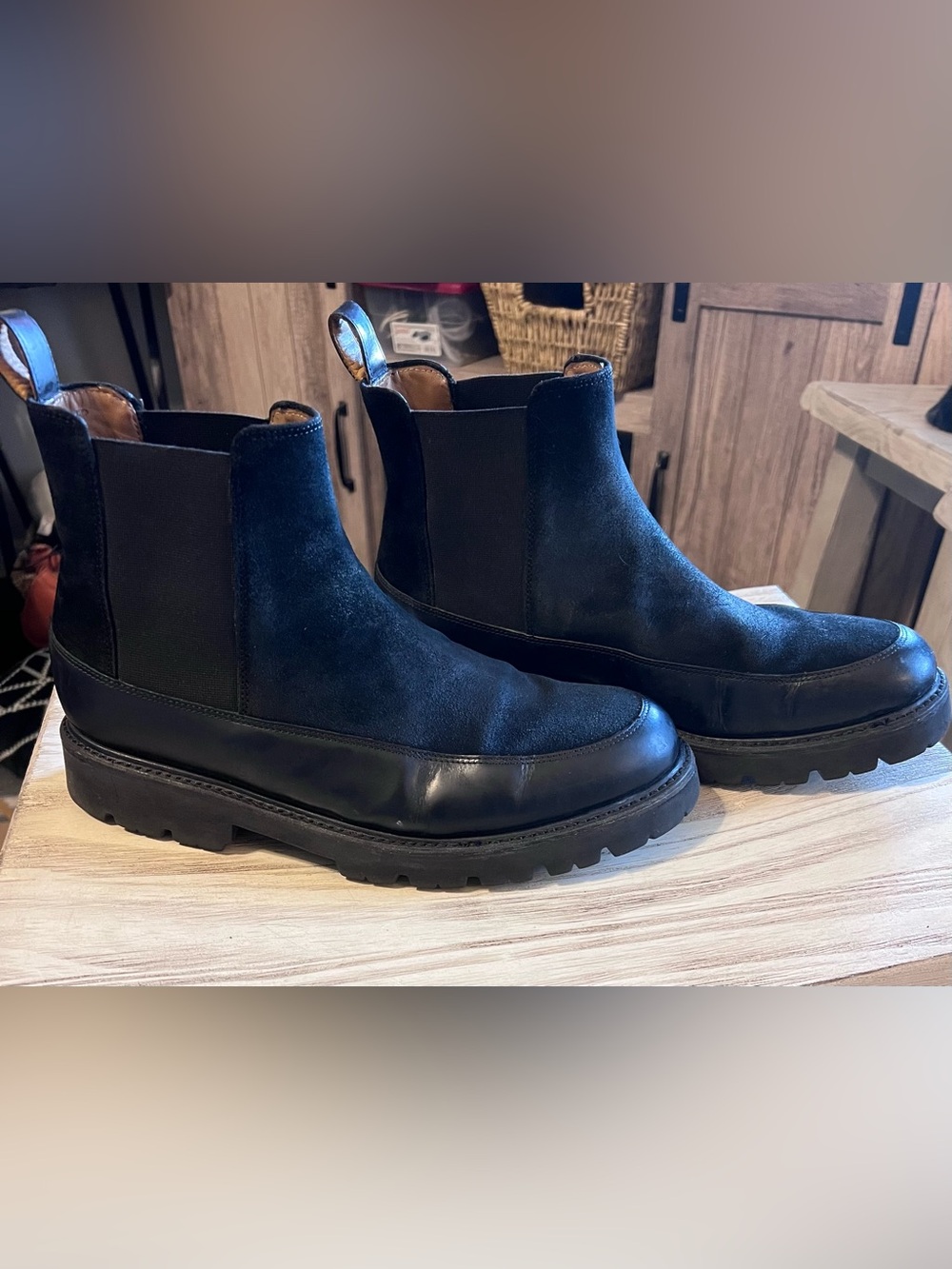 Grenson Abner Men’s Chelsea Boots US 10 (UK 9) Black Rubberized Leather